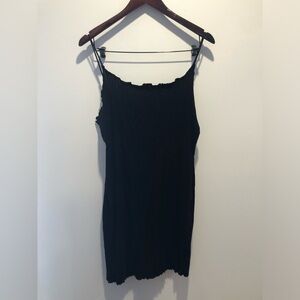 Black Ribbed Cami Dress lettuce edge